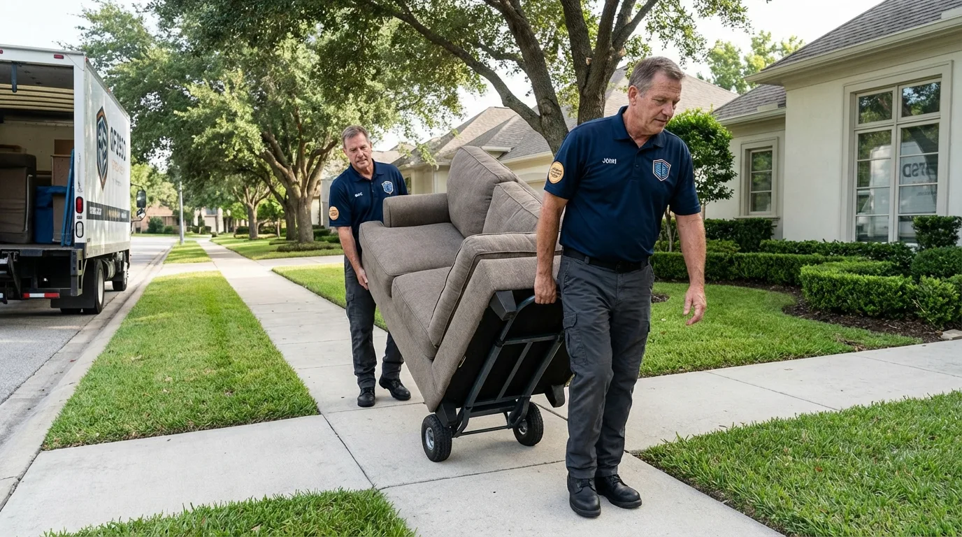 Local residential moving crew loading furniture in Weatherly, PA
